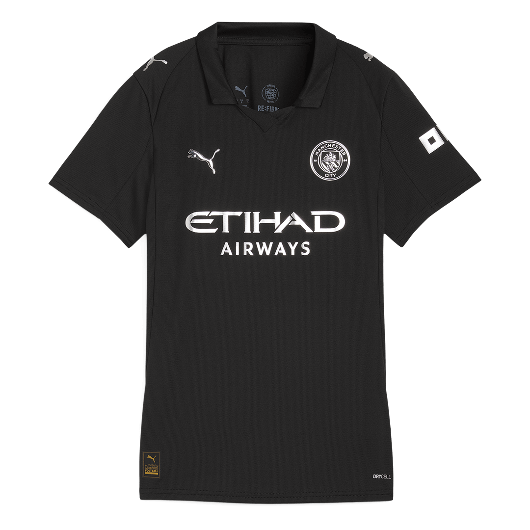 Women's Manchester City Away Soccer Jersey 25/26 Black