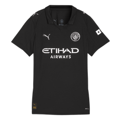 Women's Manchester City Away Soccer Jersey 25/26 Black