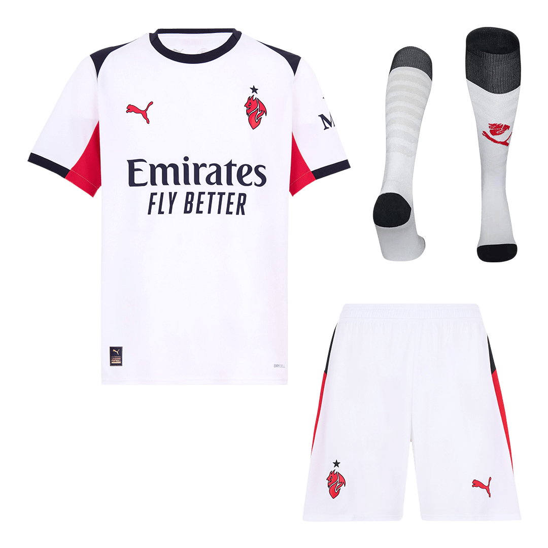 AC Milan Away Soccer Jersey Kit(Jersey+Shorts+Socks) 2025/26 White