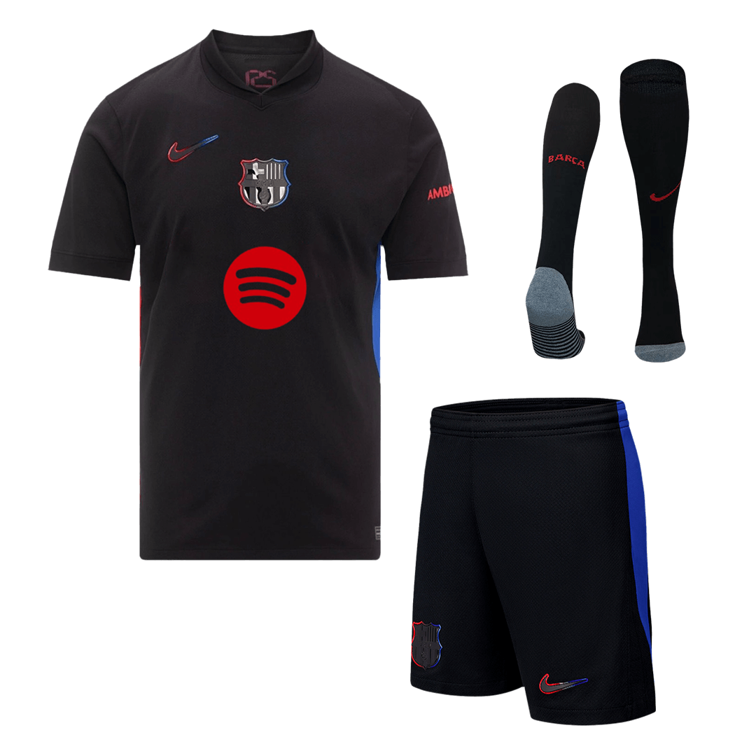 Maillot extérieur Barcelone 2024/25 (maillot, short, chaussettes) - Logo Spotify sans texte