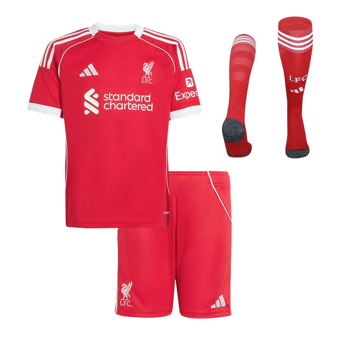 Kid's Liverpool Home Soccer Jersey Kit(Jersey+Shorts+Socks) 25/26 Red