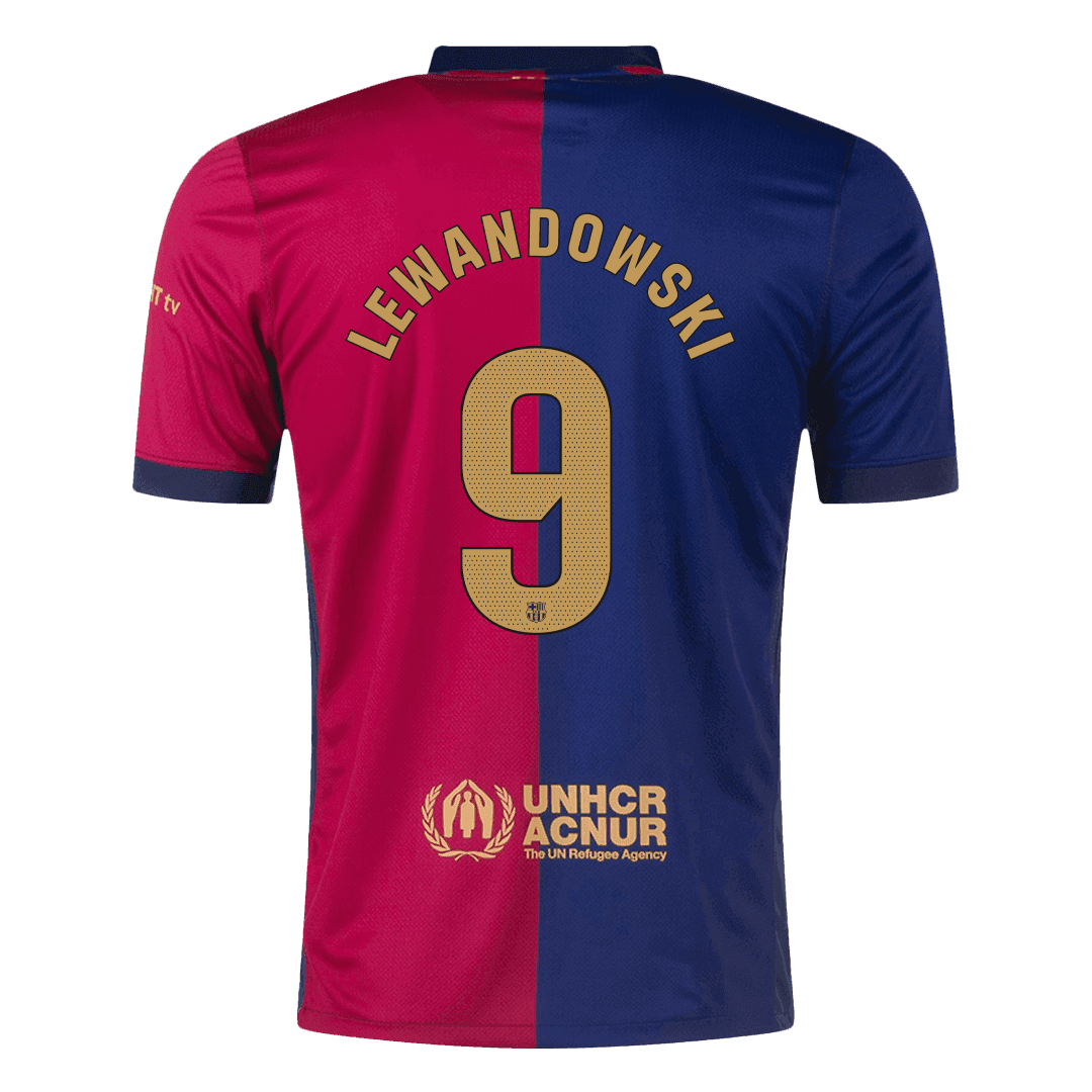 Barcelona LEWANDOWSKI #9 Home Jersey 2024/25 - Spotify Logo Without Text