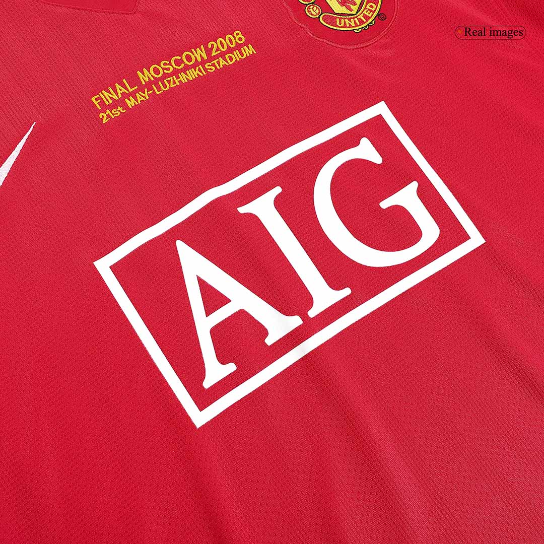 Maillot rétro domicile Manchester United 2007/08 - Manches longues - Finale UCL