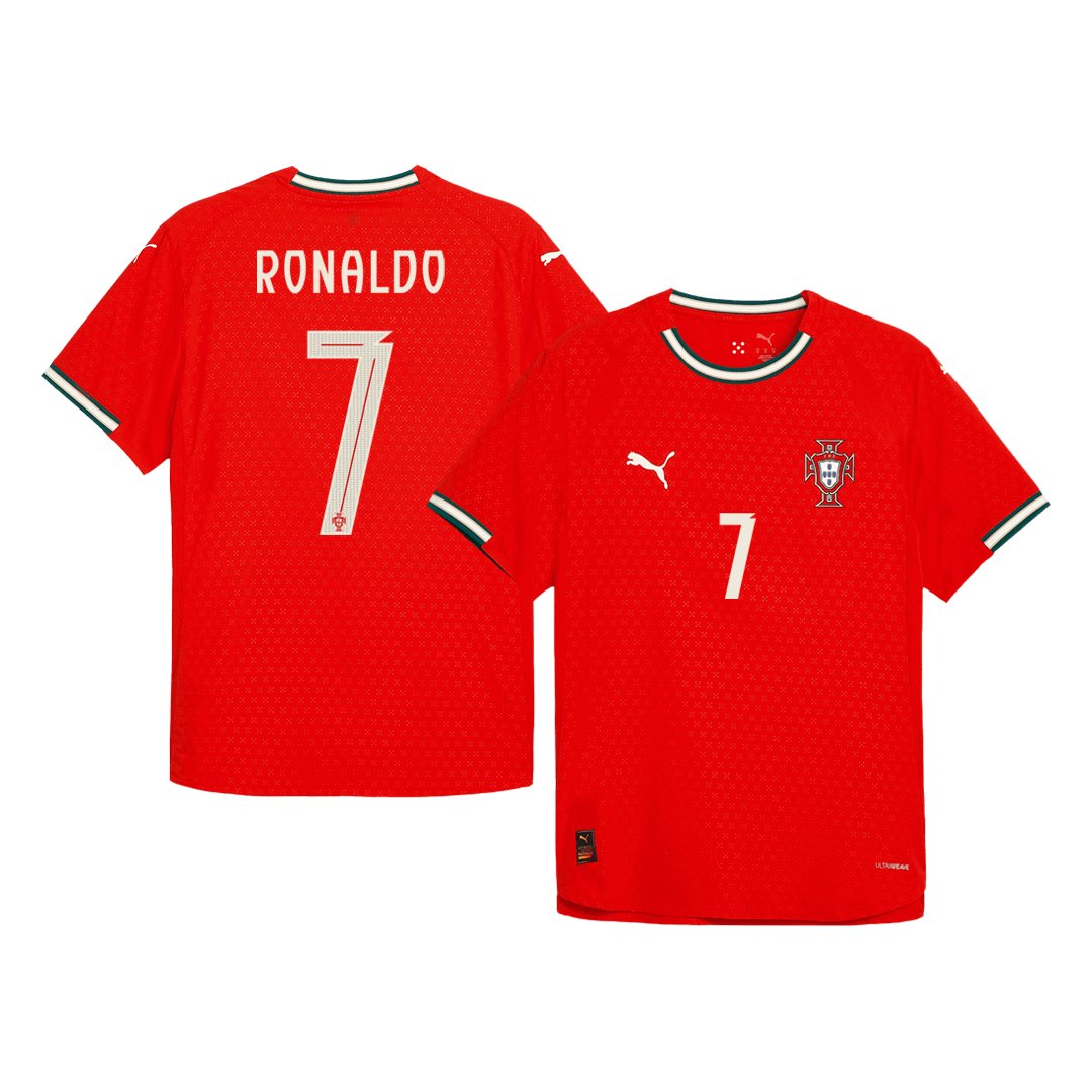 Maillot de football domicile Portugal Ronaldo #7 authentique 2025