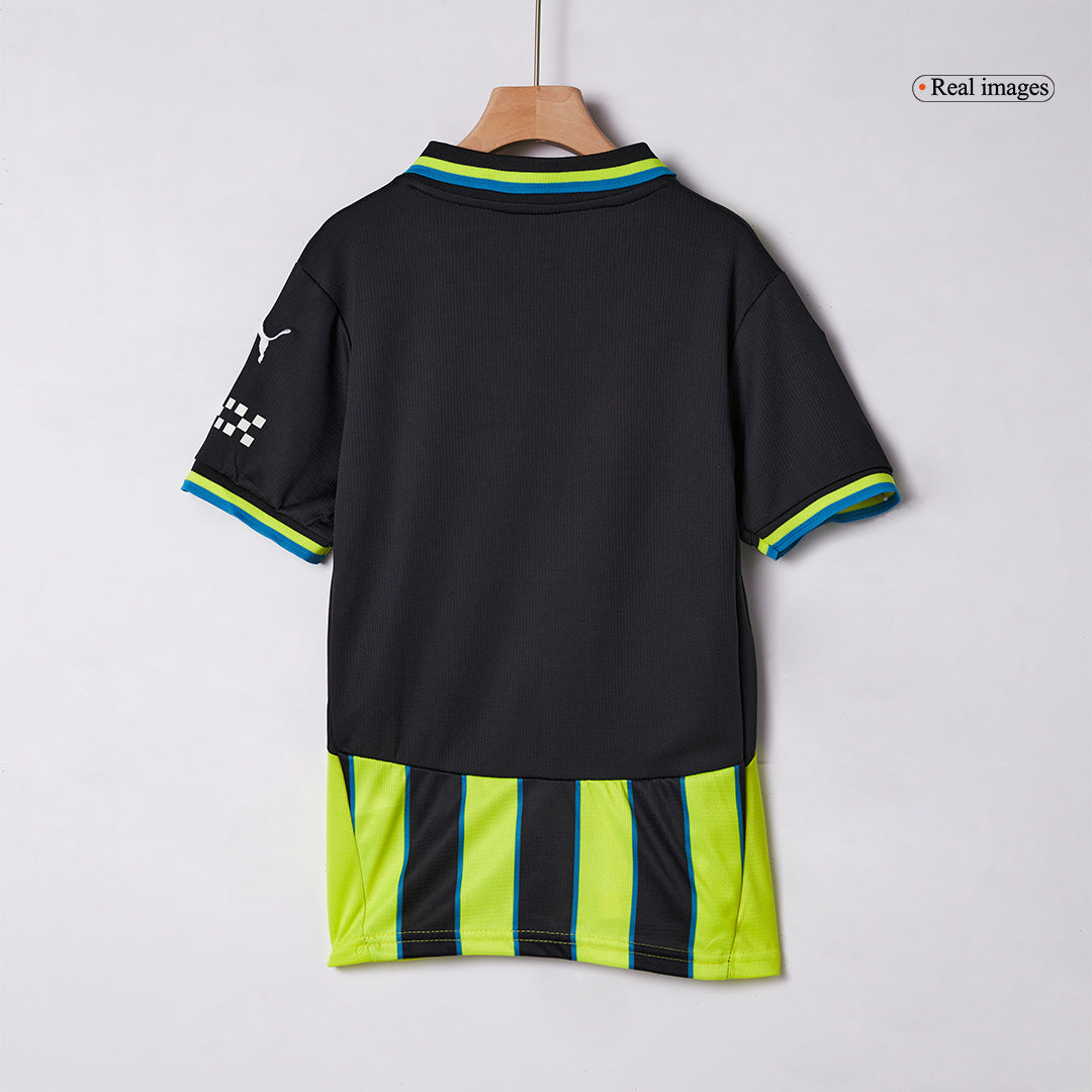 Maillot de football extérieur Manchester City 2024/25 pour enfant (maillot, short, chaussettes)