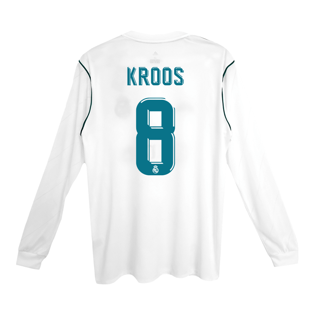 Maillot de football rétro domicile Real Madrid KROOS #8 2017/18 - Manches longues