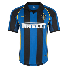 Men Retro Fan Version 2001/02 Inter Milan Home Soccer Jersey Blue&Black