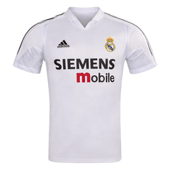 Men Retro Fan Version 04/05 Real Mardid Home Soccer Jersey Short Sleeve White