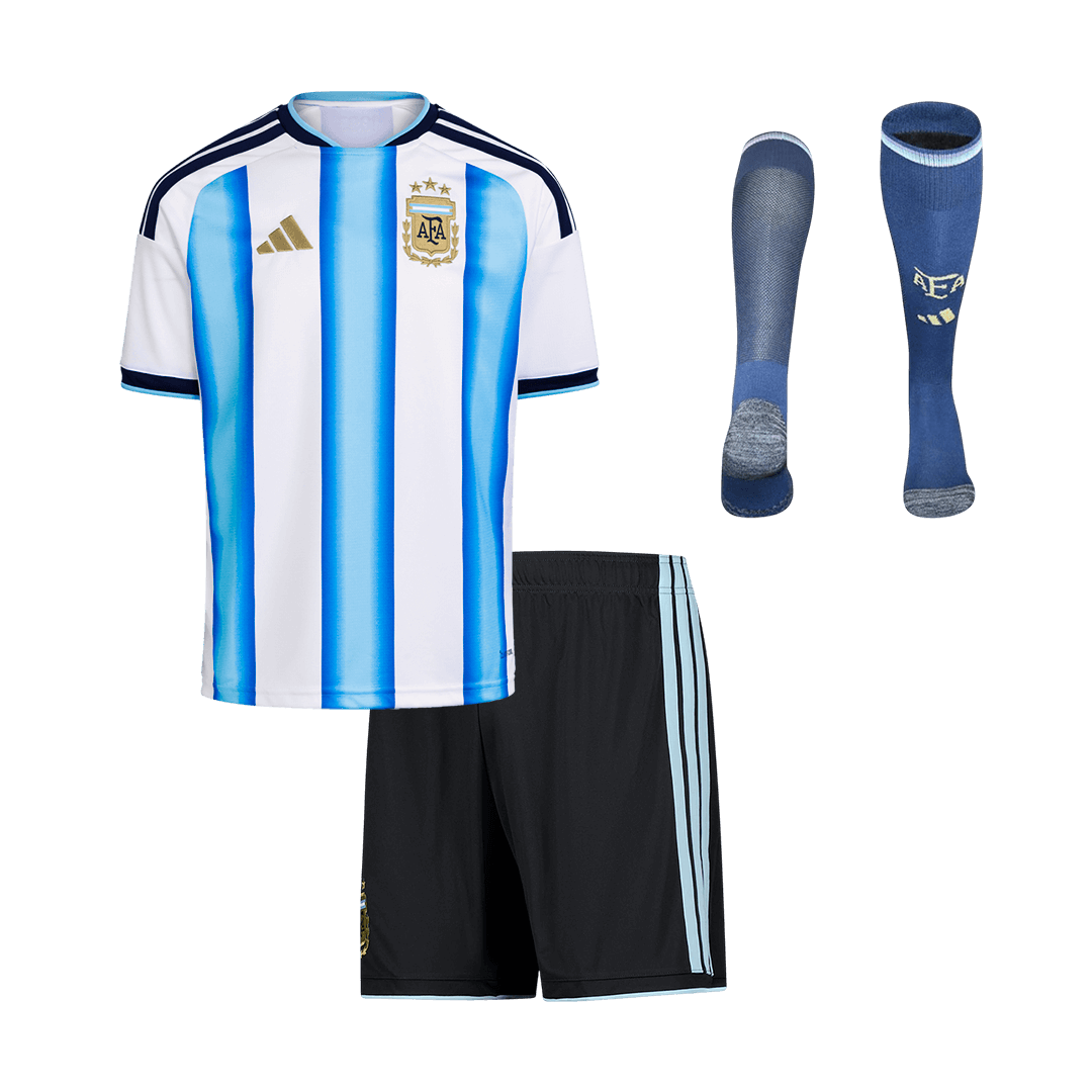 Kid's Argentina Home Soccer Jersey Kit(Jersey+Shorts+Socks) World Cup 2026 Blue&White