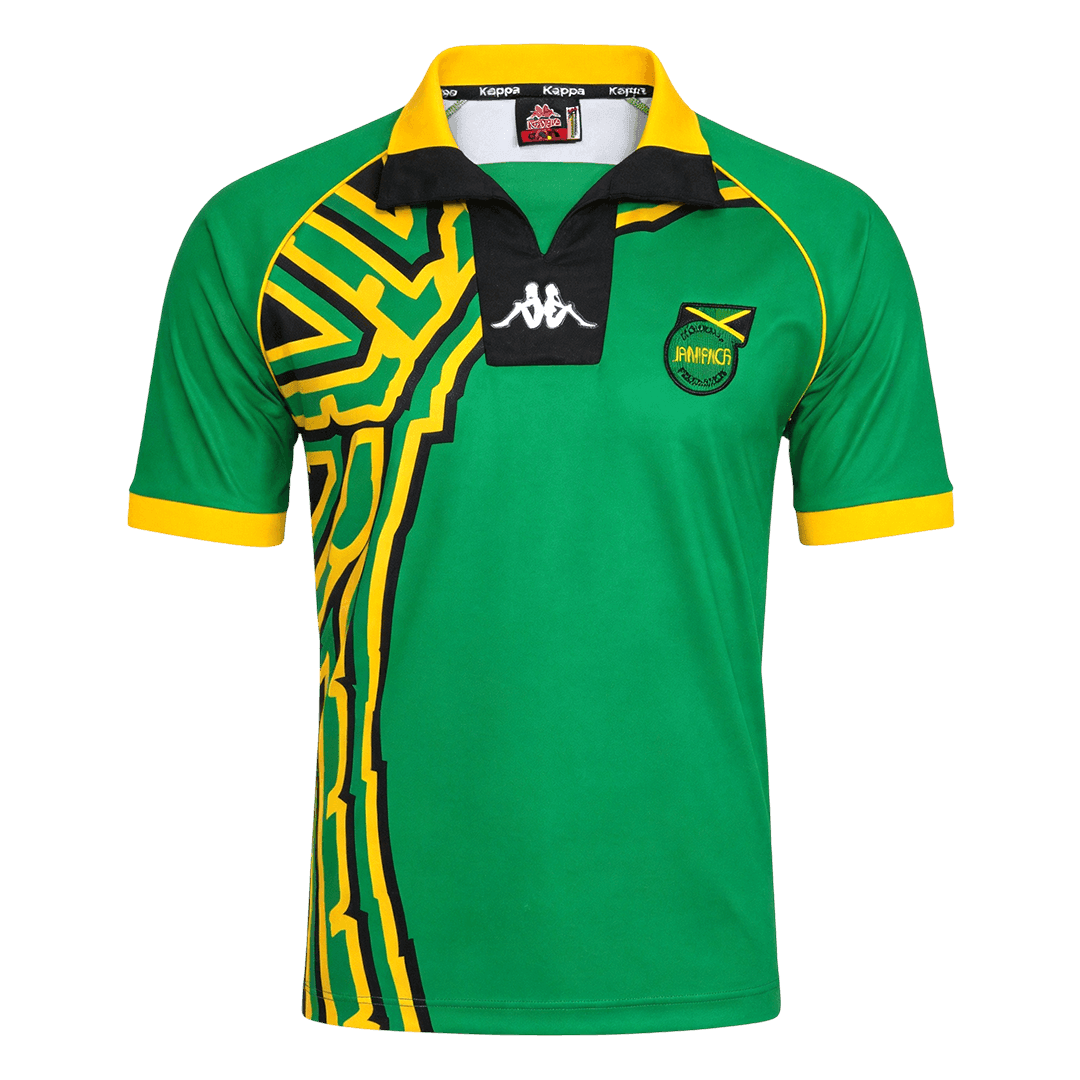 Men Retro Fan Version Jamaica Away Soccer Jersey 1998 Green