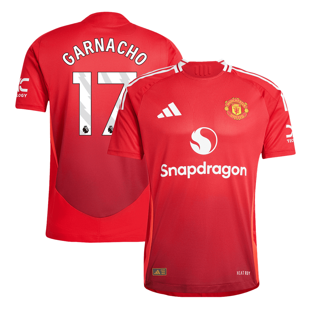 Maillot de football domicile authentique Manchester United GARNACHO #17 2024/25