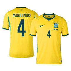 MARQUINHOS #4 Brazil Home Soccer Jersey World Cup 2026 Yellow