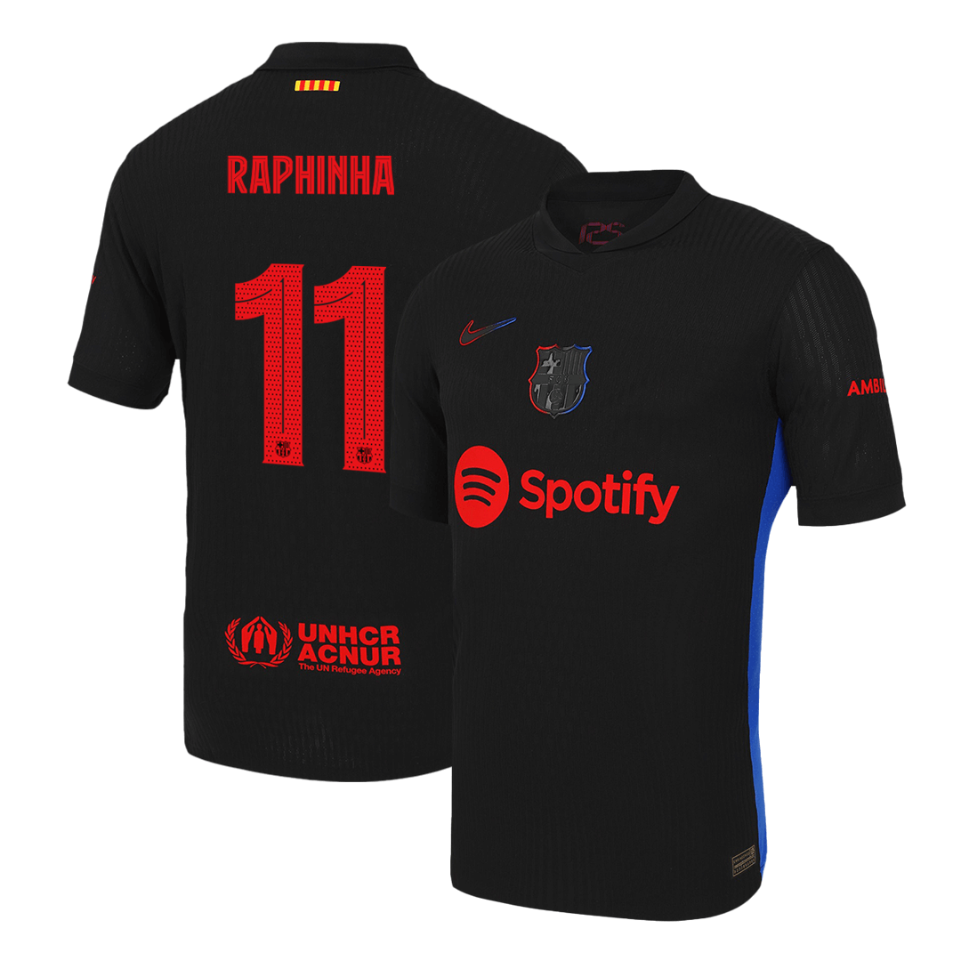 Barcelona RAPHINHA #11 Away Soccer Jersey Authentic 2024/25 - UCL Edition