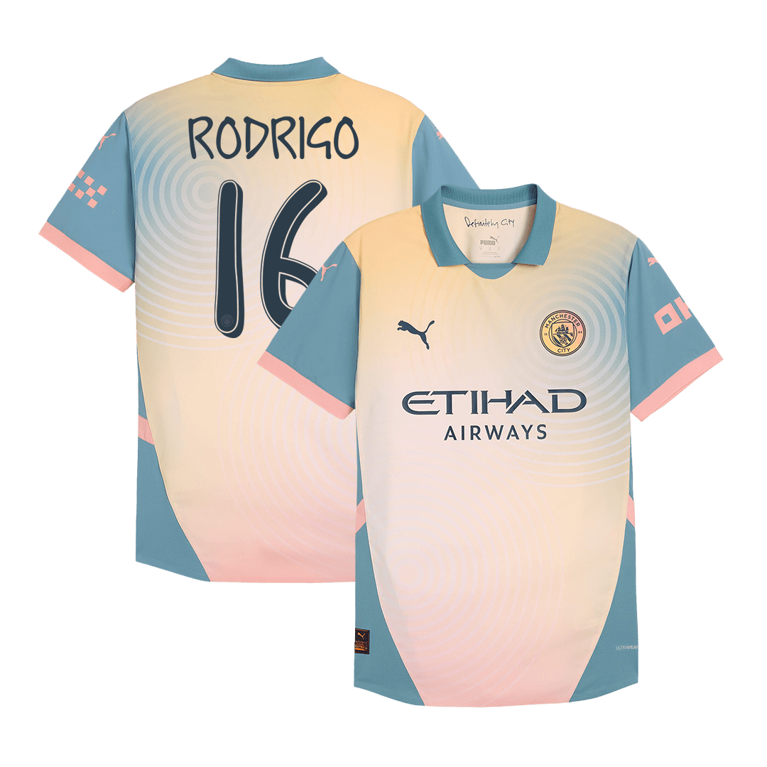 Maillot extérieur Manchester City Rodrigo #16, 4e édition, authentique, 2024/25 - Definitely City (édition UCL)