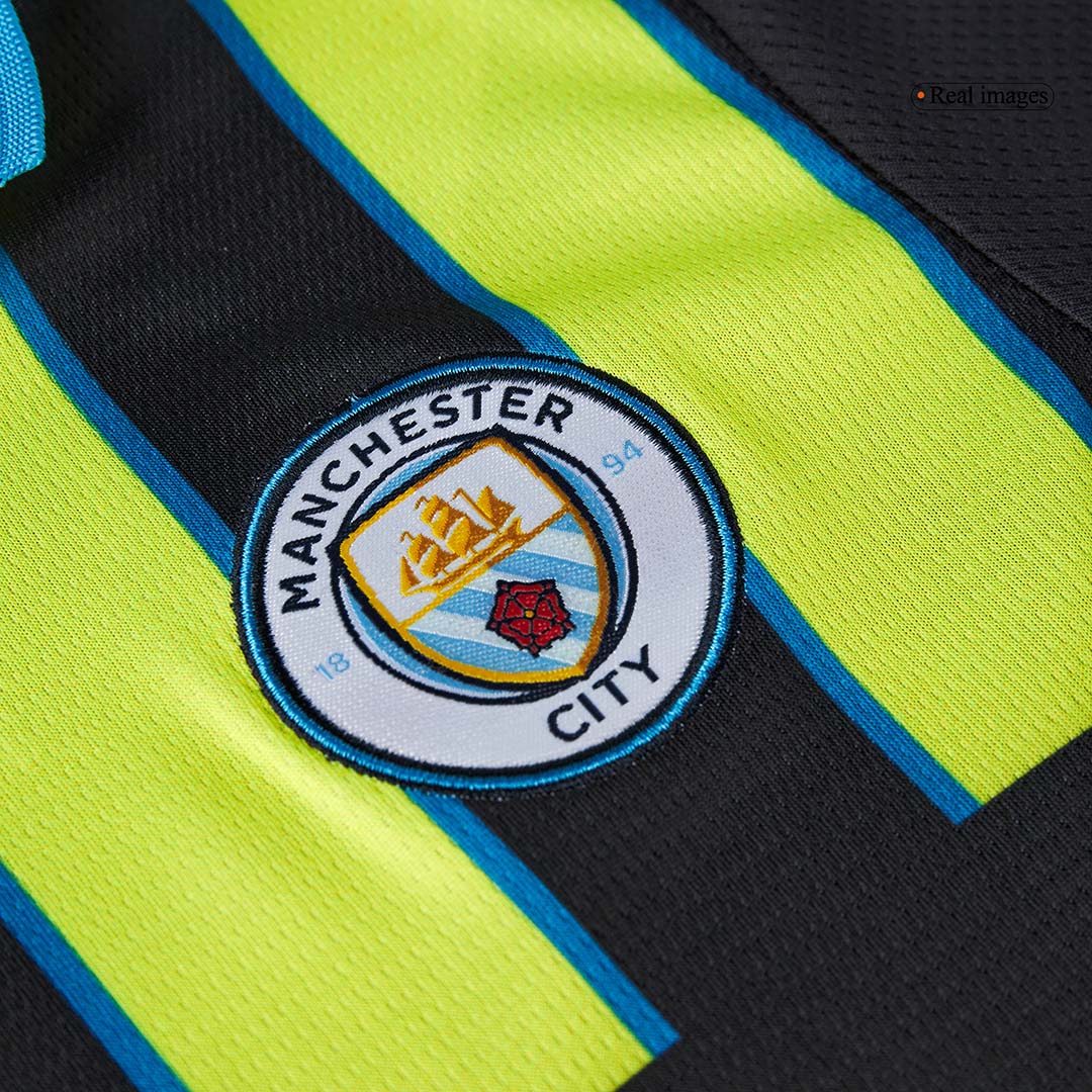Maillot de football extérieur Manchester City 2024/25 pour enfant (maillot, short, chaussettes)