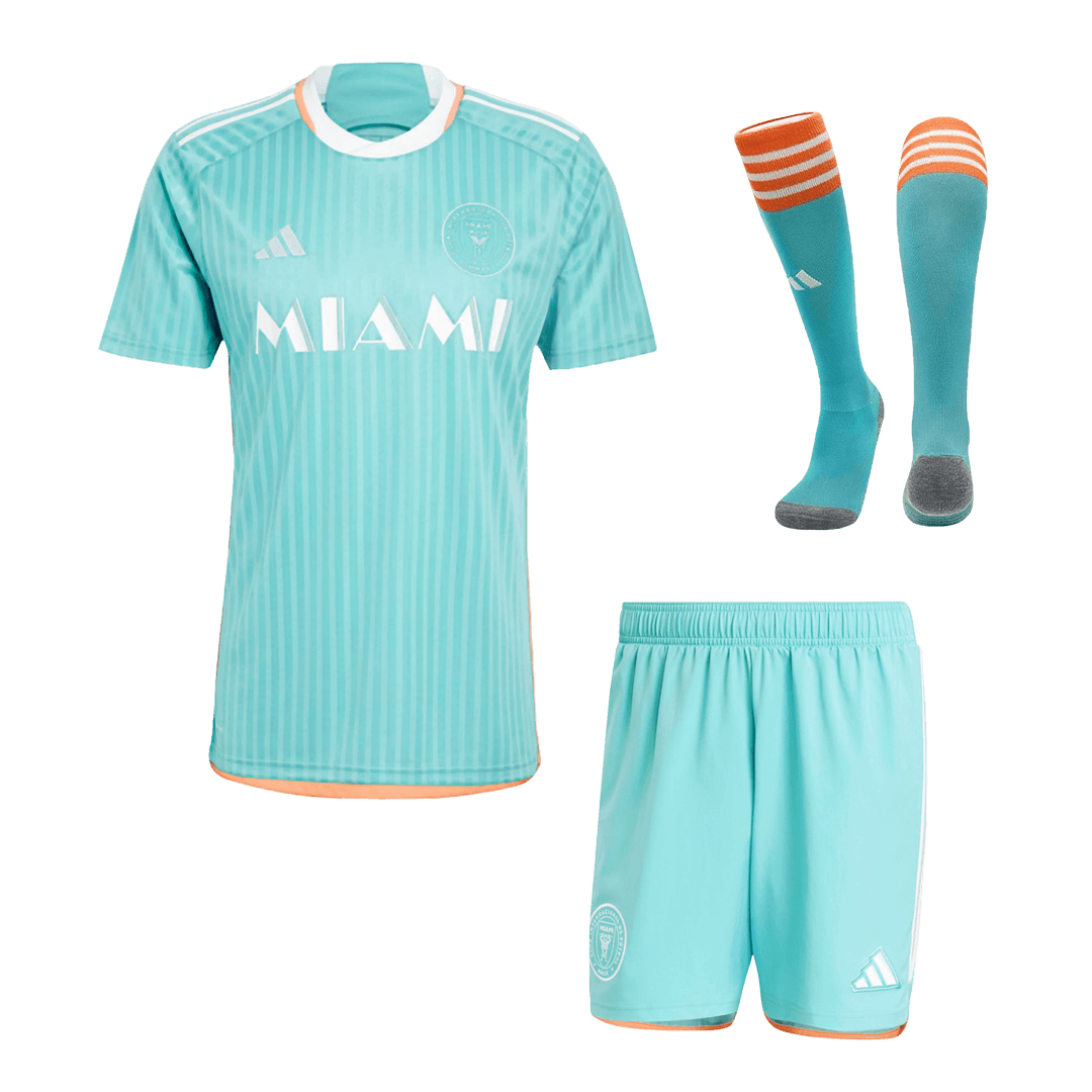 Inter Miami CF Drittes Auswärts-Fußballtrikot-Set 2024 (Trikot + Shorts + Socken)