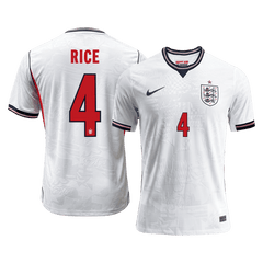 RICE #4 Player Version England Home Soccer Jersey World Cup 2026 White