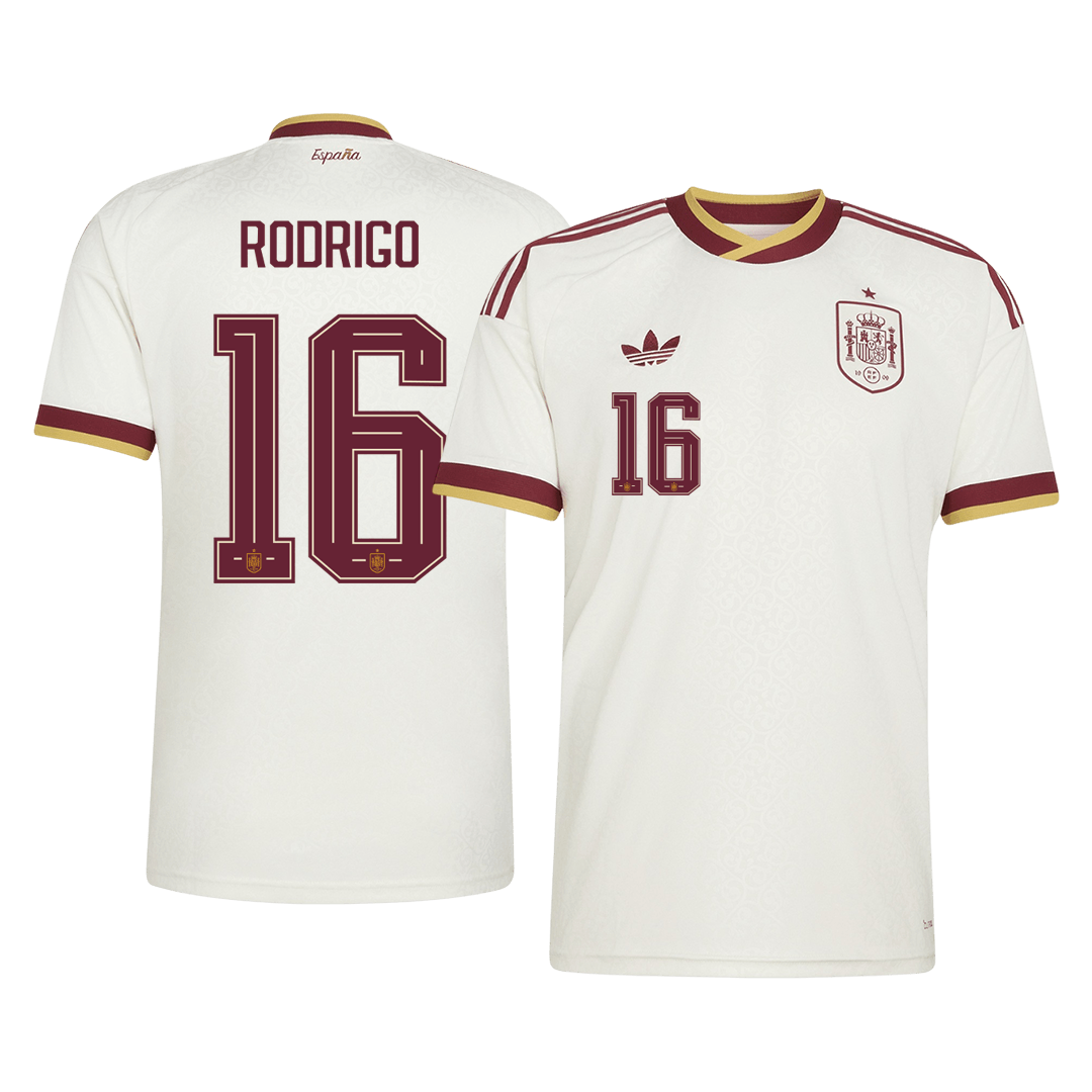 RODRIGO #16 Spain Away Soccer Jersey World Cup 2026 White