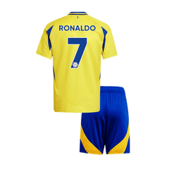 Al Nassr RONALDO #7 Home Soccer Jersey Kit 2024/25 Kids(Jersey+Shorts)