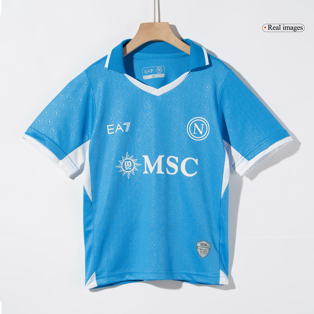 Napoli Heim-Fußballtrikot-Set 2024/25 für Kinder (Trikot + Shorts)