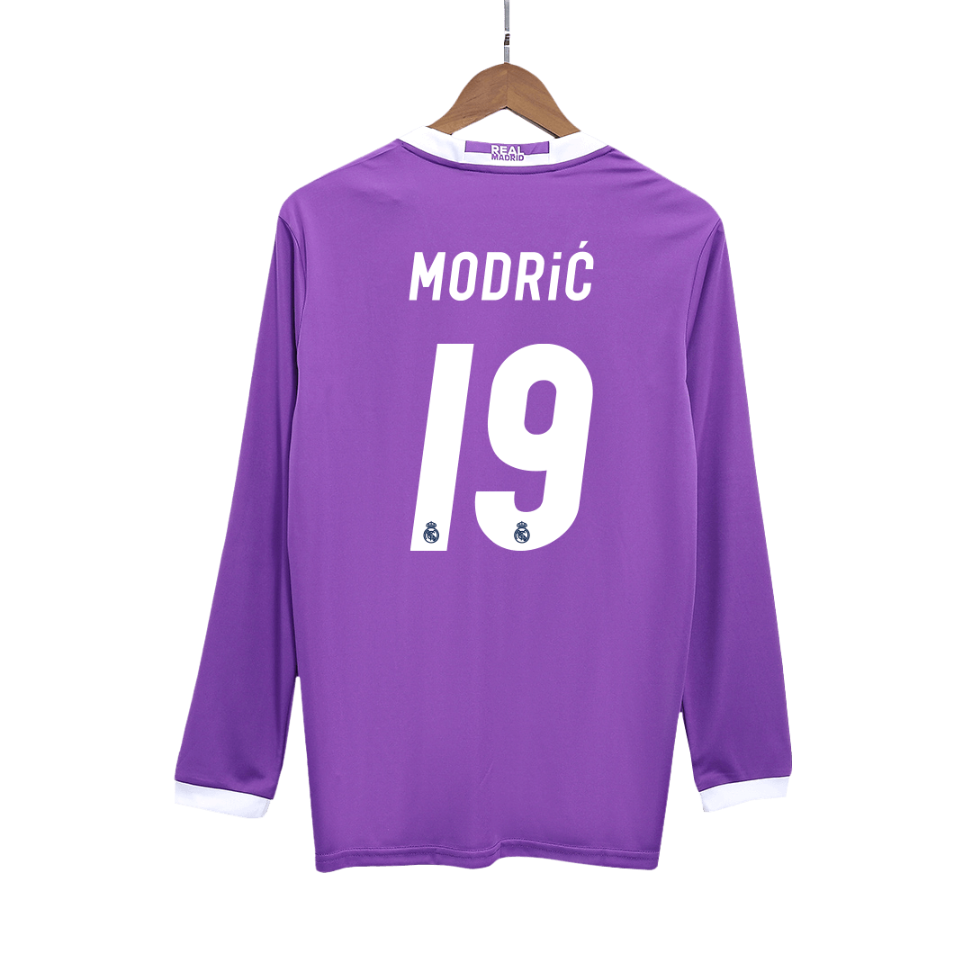 Maillot de football extérieur Real Madrid MODRIĆ #19 rétro 2016/17 - manches longues