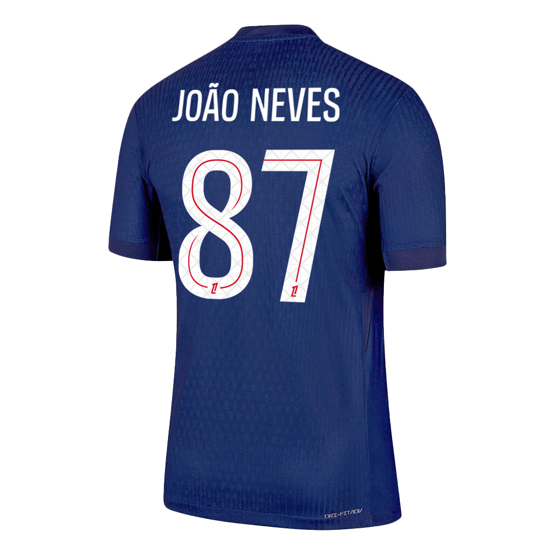 JOÃO NEVES #87 Authentic PSG Home Soccer Jersey 2025/26 Navy