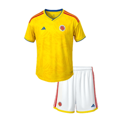 Kid's Colombia Home Soccer Jersey Kit(Jersey+Shorts) World Cup 2026 Yellow
