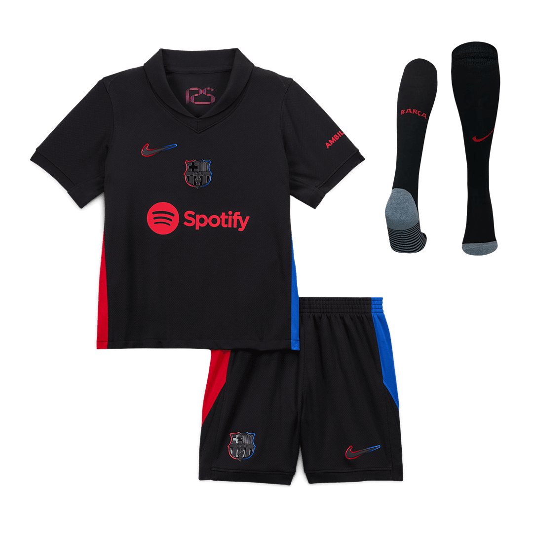 Maillot de football extérieur Barcelone 2024/25 pour enfant (maillot, short, chaussettes)