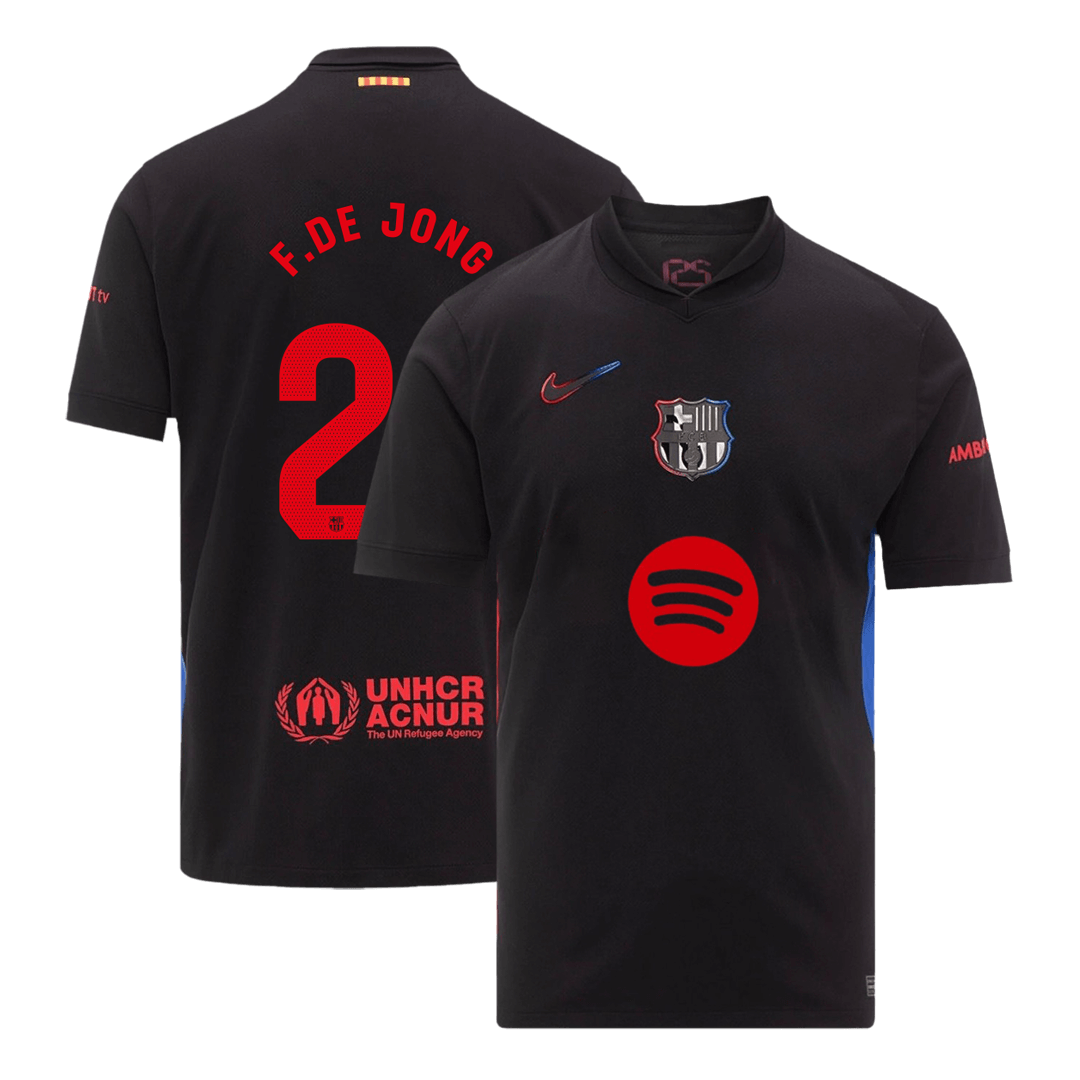 Barcelona F.DE JONG #21 Away Soccer Jersey 2024/25- Spotify Logo Without Text