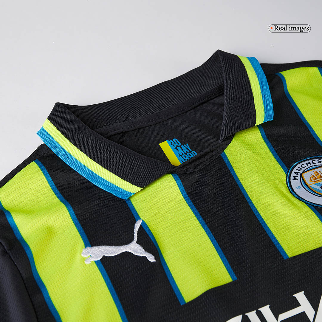 Maillot de football extérieur Manchester City 2024/25 pour enfant (maillot, short, chaussettes)