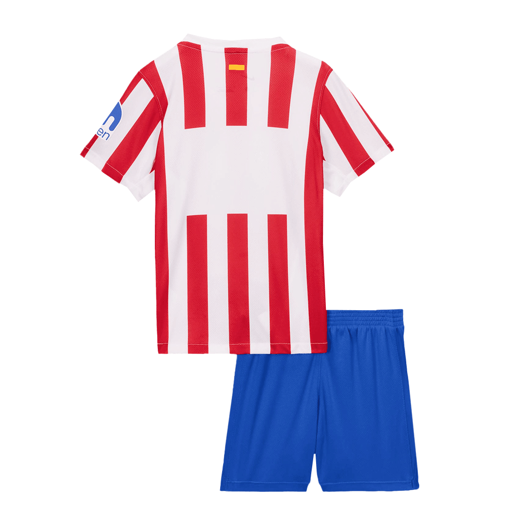 Kid's Atletico Madrid Home Soccer Jersey Kit(Jersey+Shorts) 2025/26 Red&White