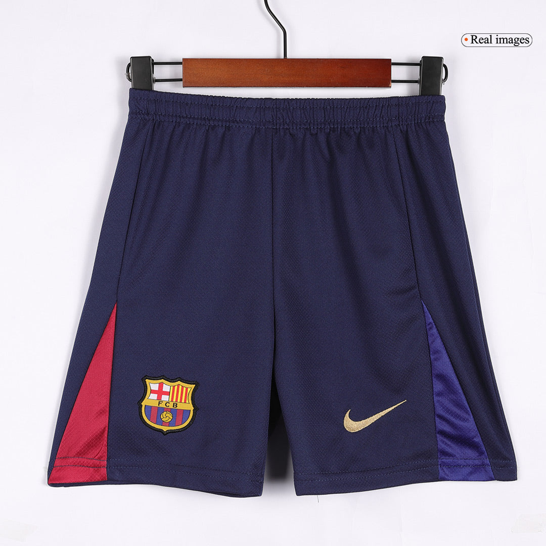 Maillot domicile Barcelone 2024/25 pour enfant (maillot + short), logo Spotify sans texte