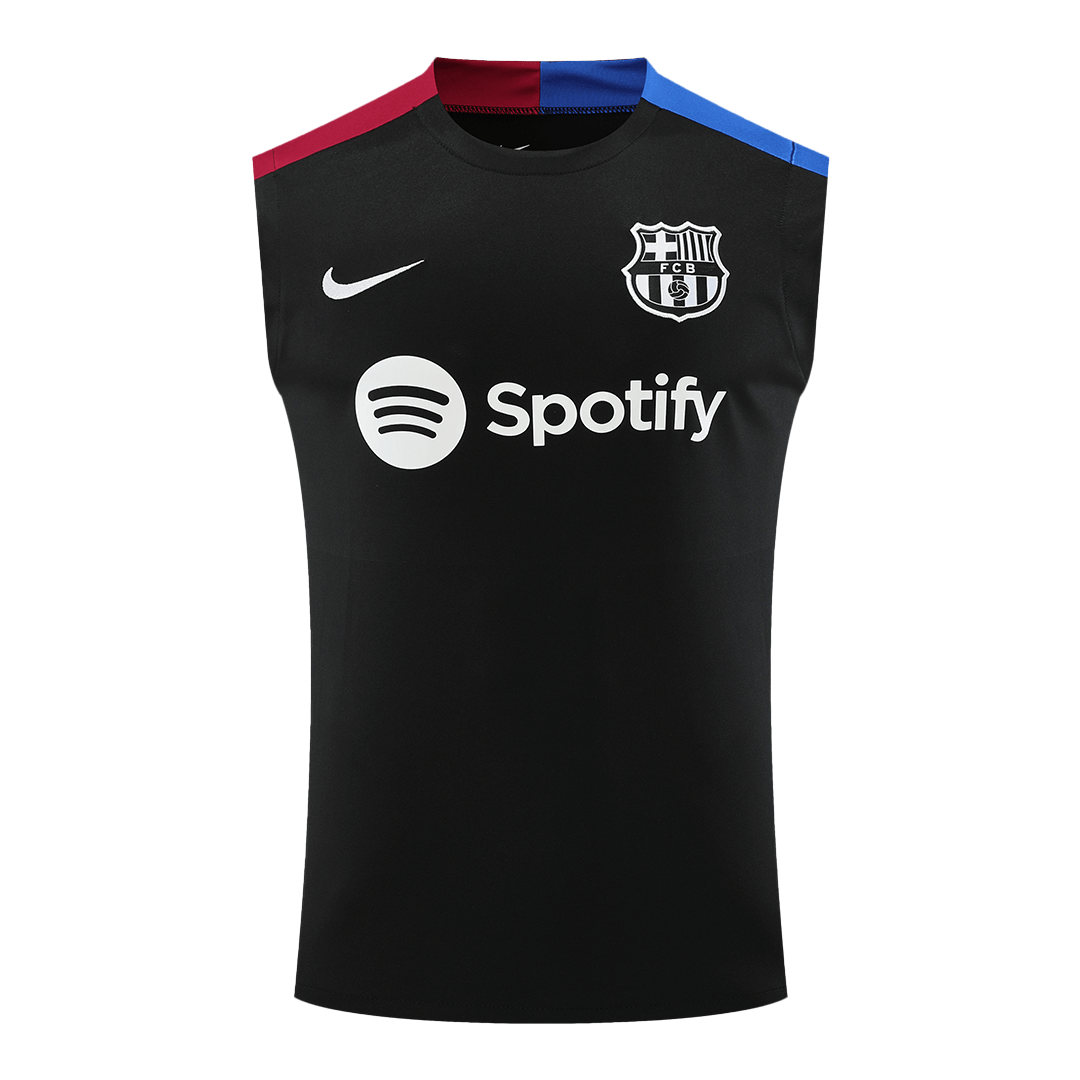 Barcelona Pre-Match Sleeveless Training Soccer Jersey 2024/25 - Black