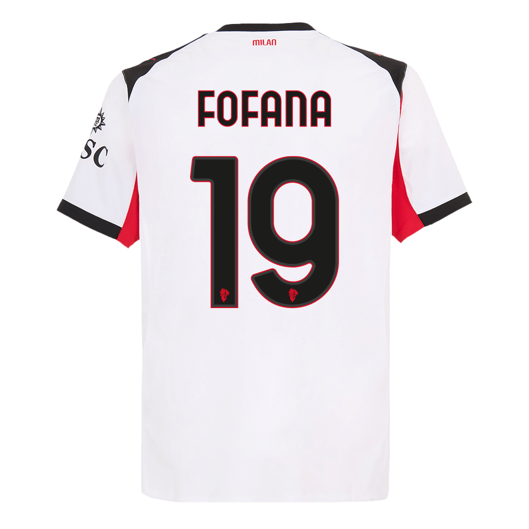 FOFANA #19 Authentic AC Milan Away Soccer Jersey 2025/26 White