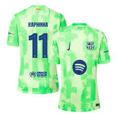 Barcelona RAPHINHA #11 Third Away Jersey  - UCL（Spotify Logo Without Text）