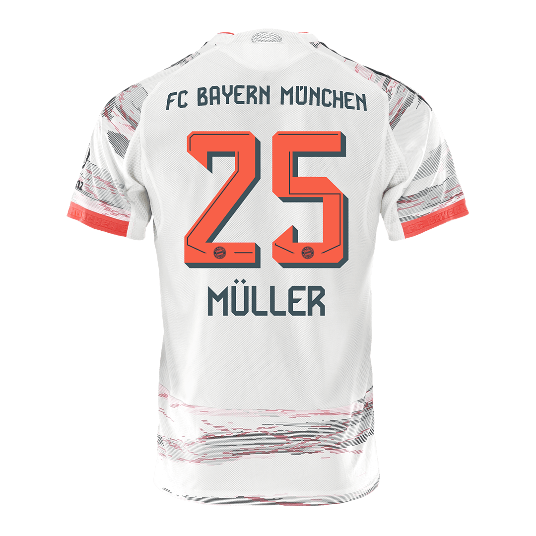 MÜLLER #25 Authentic Bayern Munich Away Soccer Jersey 2025/26 White