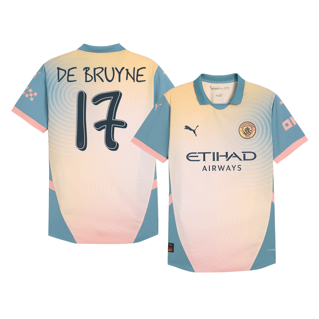Maillot extérieur Manchester City DE BRUYNE #17, quatrième maillot authentique 2024/25 - Definitely City