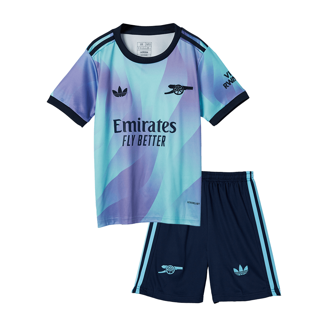 Maillot de football extérieur Arsenal Third 2024/25 pour enfant (maillot, short, chaussettes)