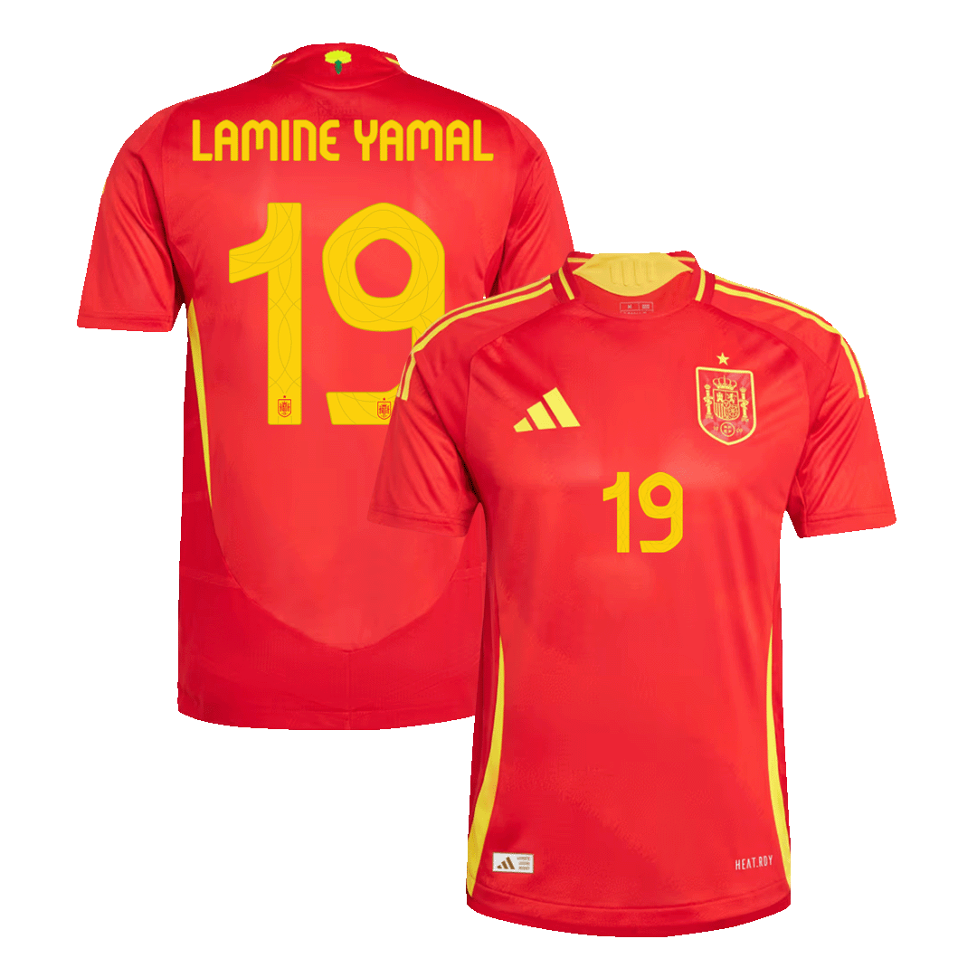 Spain LAMINE YAMAL #19 Home Jersey Authentic EURO 2024