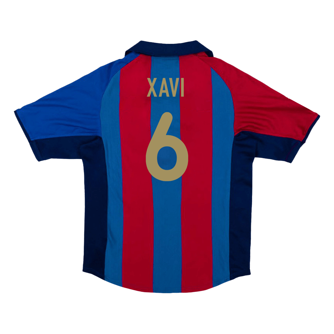 Barcelona XAVI #6 Home Soccer Jersey Retro 2001/02