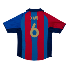 Barcelona XAVI #6 Home Soccer Jersey Retro 2001/02