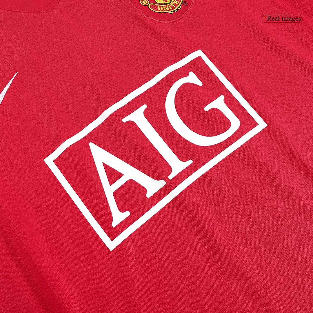 Maillot de football rétro Manchester United ROONEY #10 Domicile 2007/08 - Manches longues
