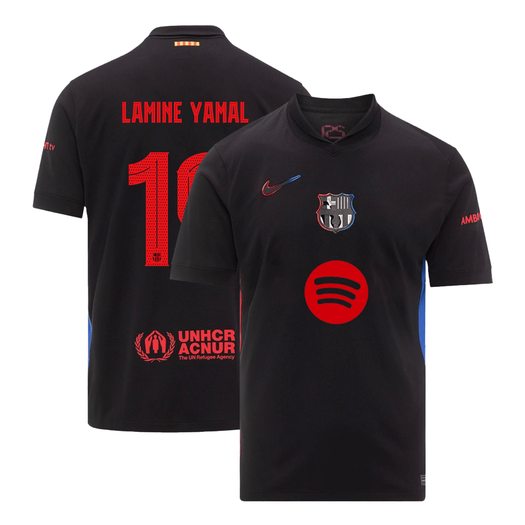 Barcelona LAMINE YAMAL #19 Away Soccer Jersey 2024/25 - Spotify Logo Without Text