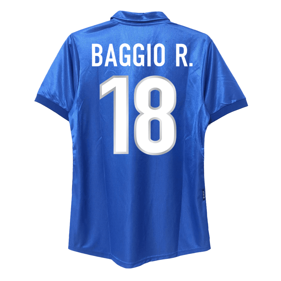 Italy BAGGIO R. #18 Home Soccer Jersey Retro 1998