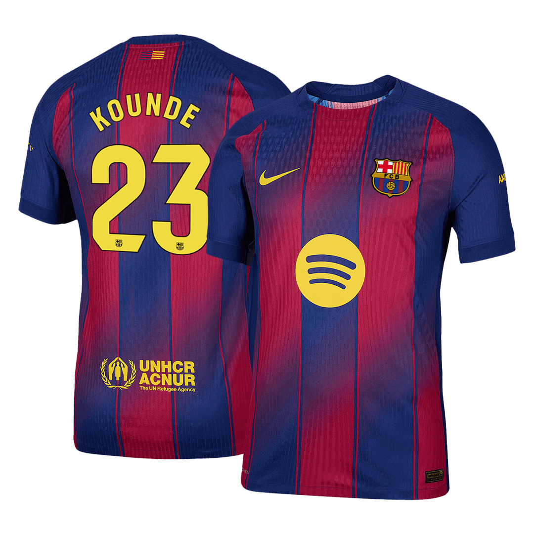 KOUNDE #23 Authentic Barcelona Home Soccer Jersey 2025/26 Red&Blue