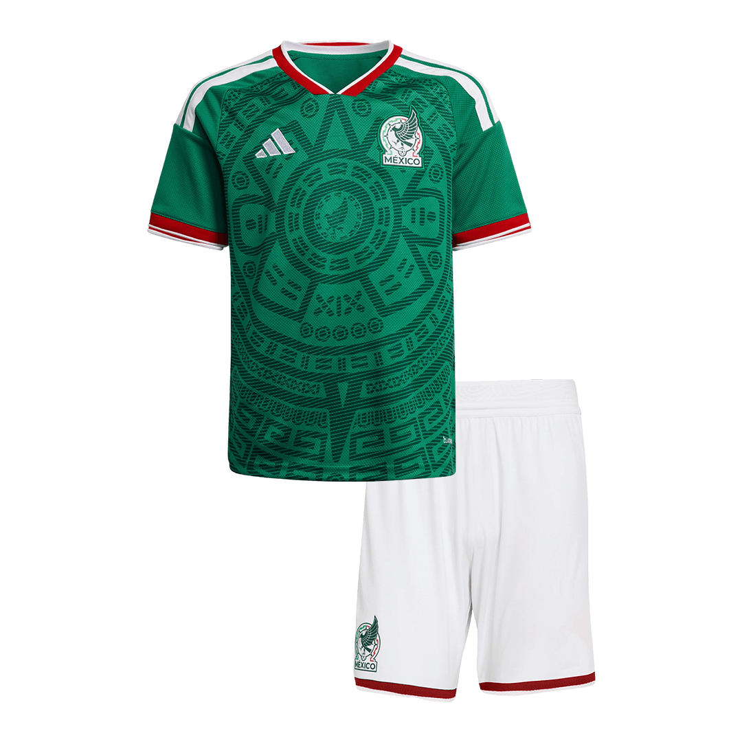 Kid's Mexico Home Soccer Jersey Kit(Jersey+Shorts) 25/26 Green