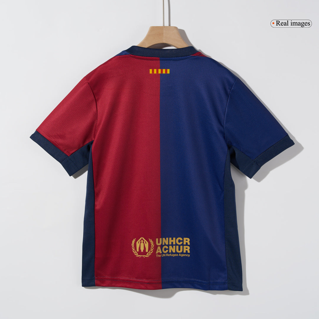 Maillot de football domicile Barcelone 2024/25 pour enfant (maillot + short) - COLDPLAY