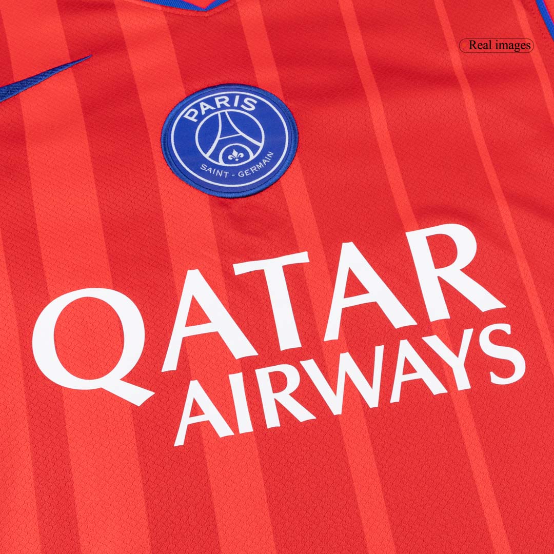 PSG Third Away Soccer Jersey Kit(Jersey+Shorts) 2025/26  Red