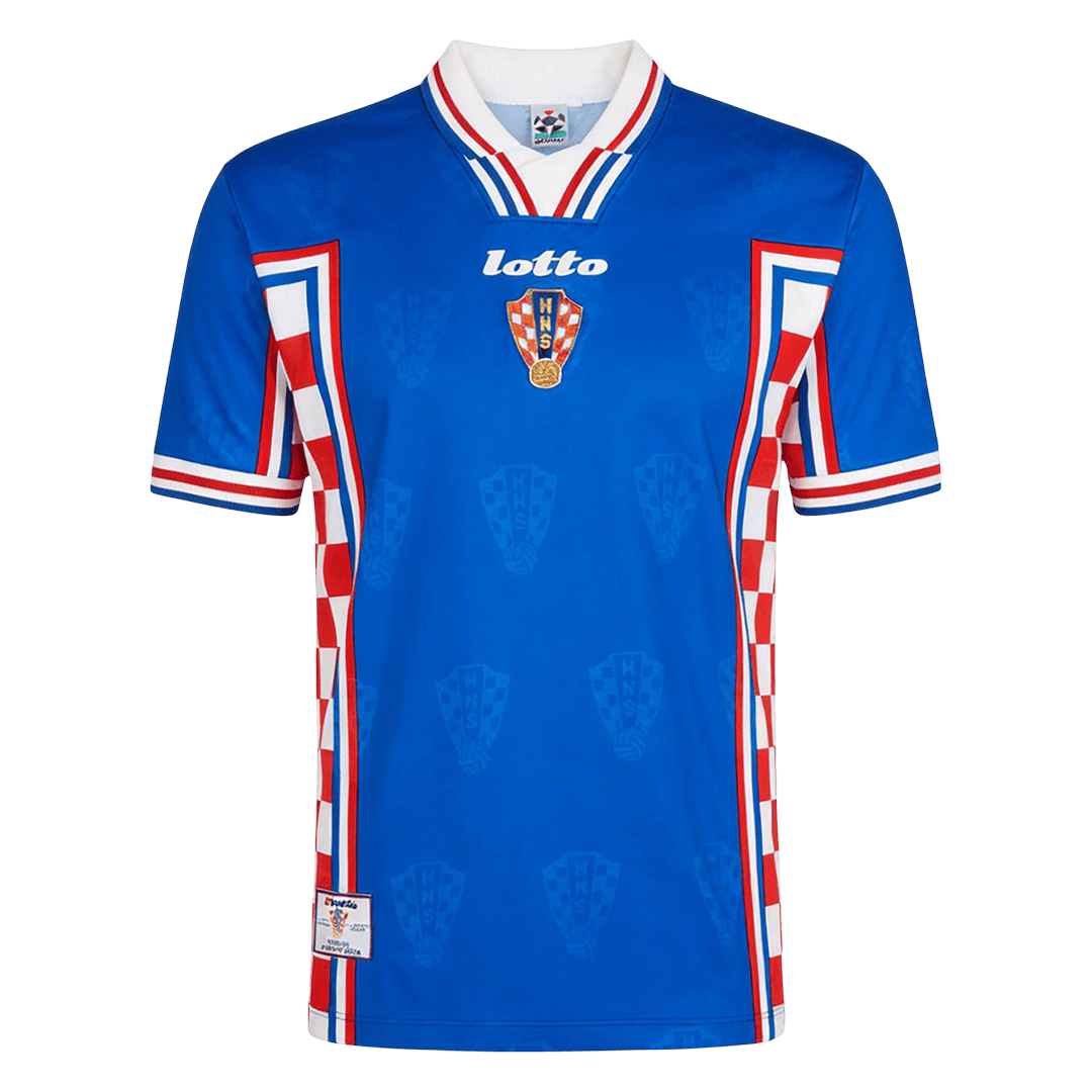 Retro Croatia Away Soccer Jersey World Cup1998 Blue