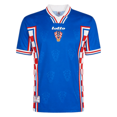 Retro Croatia Away Soccer Jersey World Cup1998 Blue